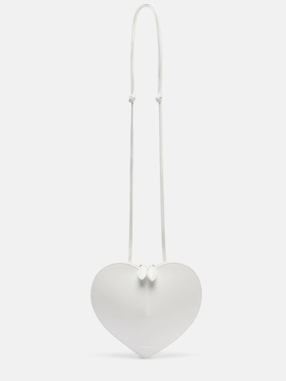 Alaia White Le Coeur leather crossbody heat bag